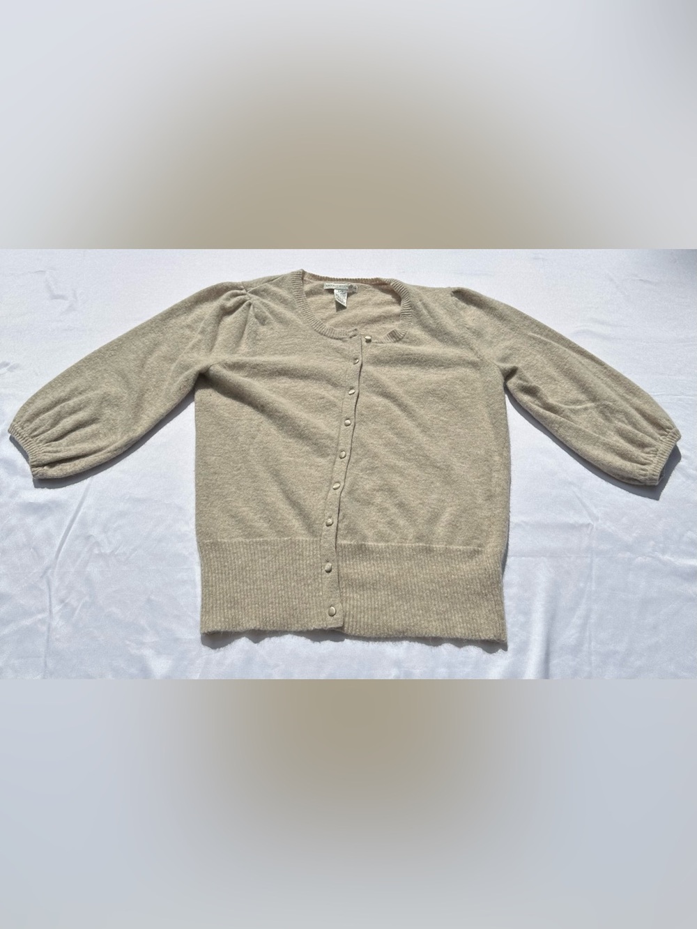 Sarah Spencer Cream Button-Up V-Neck Cardigan